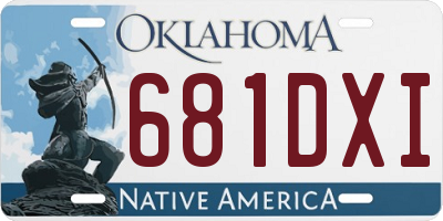 OK license plate 681DXI