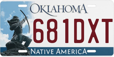 OK license plate 681DXT
