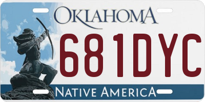 OK license plate 681DYC
