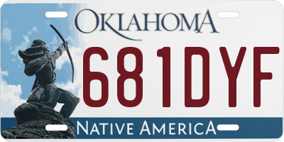 OK license plate 681DYF