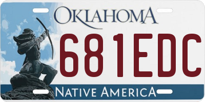OK license plate 681EDC