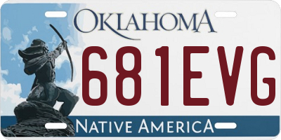 OK license plate 681EVG