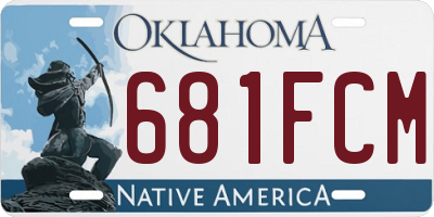 OK license plate 681FCM