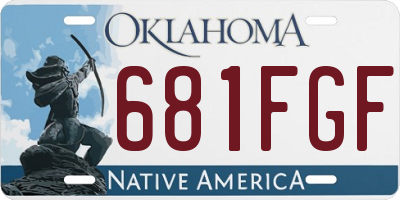 OK license plate 681FGF