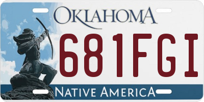 OK license plate 681FGI