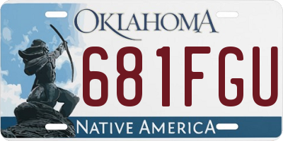 OK license plate 681FGU