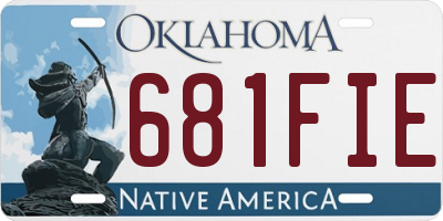 OK license plate 681FIE