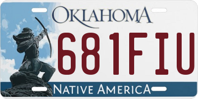 OK license plate 681FIU