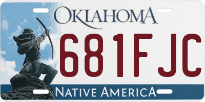 OK license plate 681FJC