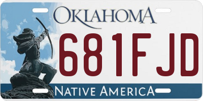 OK license plate 681FJD