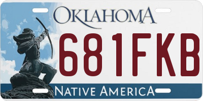 OK license plate 681FKB