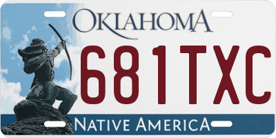 OK license plate 681TXC