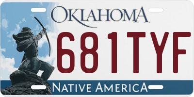 OK license plate 681TYF