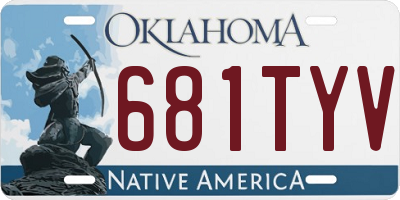 OK license plate 681TYV