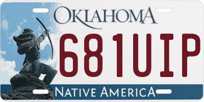 OK license plate 681UIP