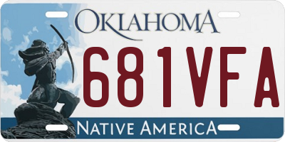 OK license plate 681VFA