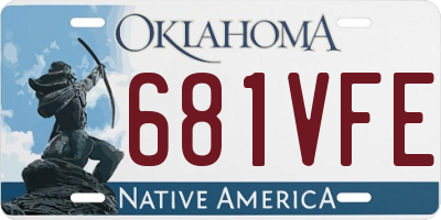 OK license plate 681VFE