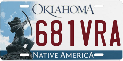 OK license plate 681VRA