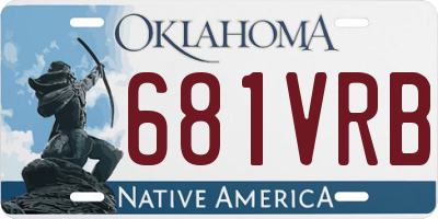 OK license plate 681VRB