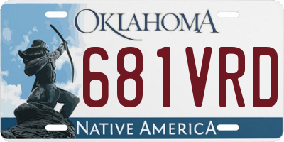 OK license plate 681VRD