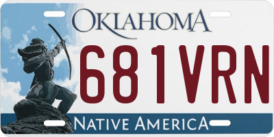 OK license plate 681VRN