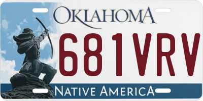 OK license plate 681VRV