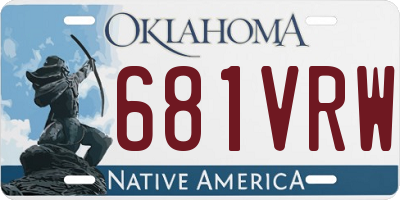 OK license plate 681VRW