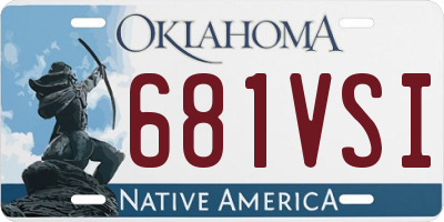 OK license plate 681VSI
