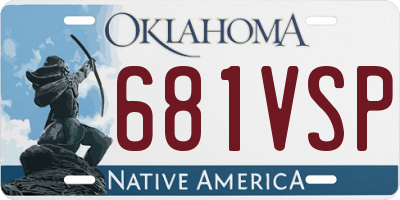 OK license plate 681VSP