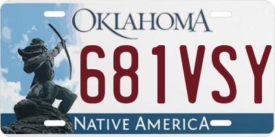 OK license plate 681VSY