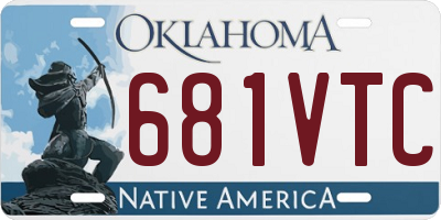 OK license plate 681VTC