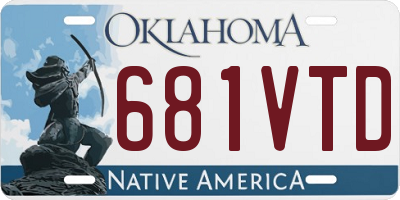 OK license plate 681VTD