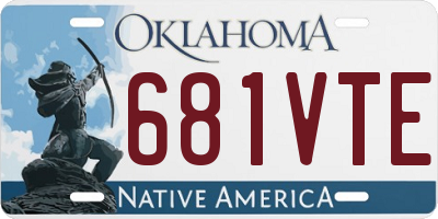 OK license plate 681VTE