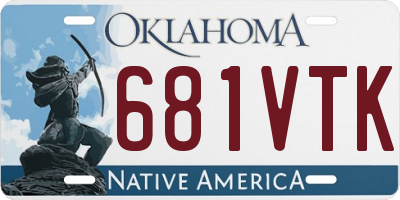 OK license plate 681VTK