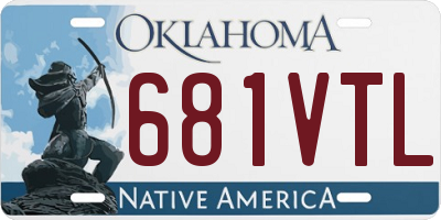 OK license plate 681VTL