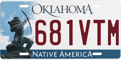 OK license plate 681VTM