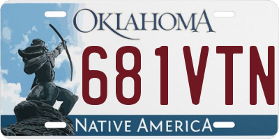 OK license plate 681VTN