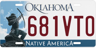 OK license plate 681VTO