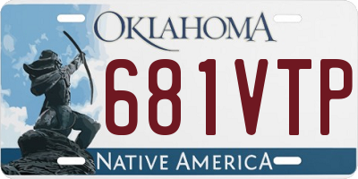 OK license plate 681VTP