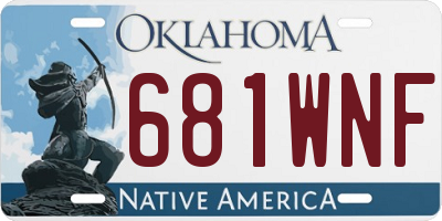 OK license plate 681WNF