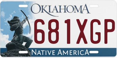 OK license plate 681XGP