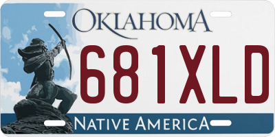 OK license plate 681XLD