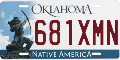 OK license plate 681XMN