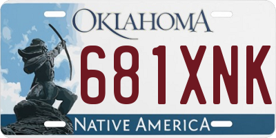 OK license plate 681XNK