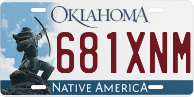 OK license plate 681XNM