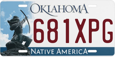 OK license plate 681XPG