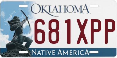 OK license plate 681XPP