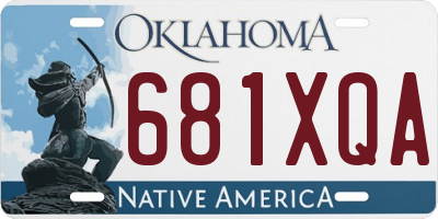 OK license plate 681XQA