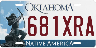 OK license plate 681XRA