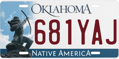 OK license plate 681YAJ